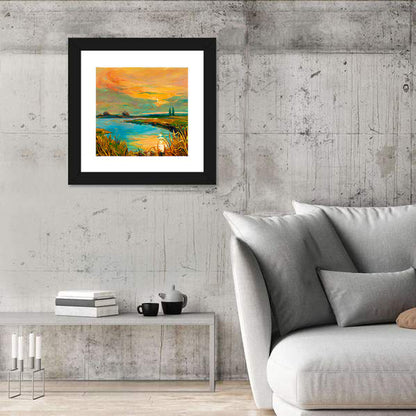Rural Lake at Sunset Wall Art