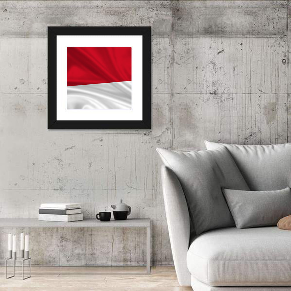 Indonesia Monaco Waving Flag Wall Art
