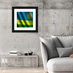 Rwandan Flag with Golden Sun Wall Art