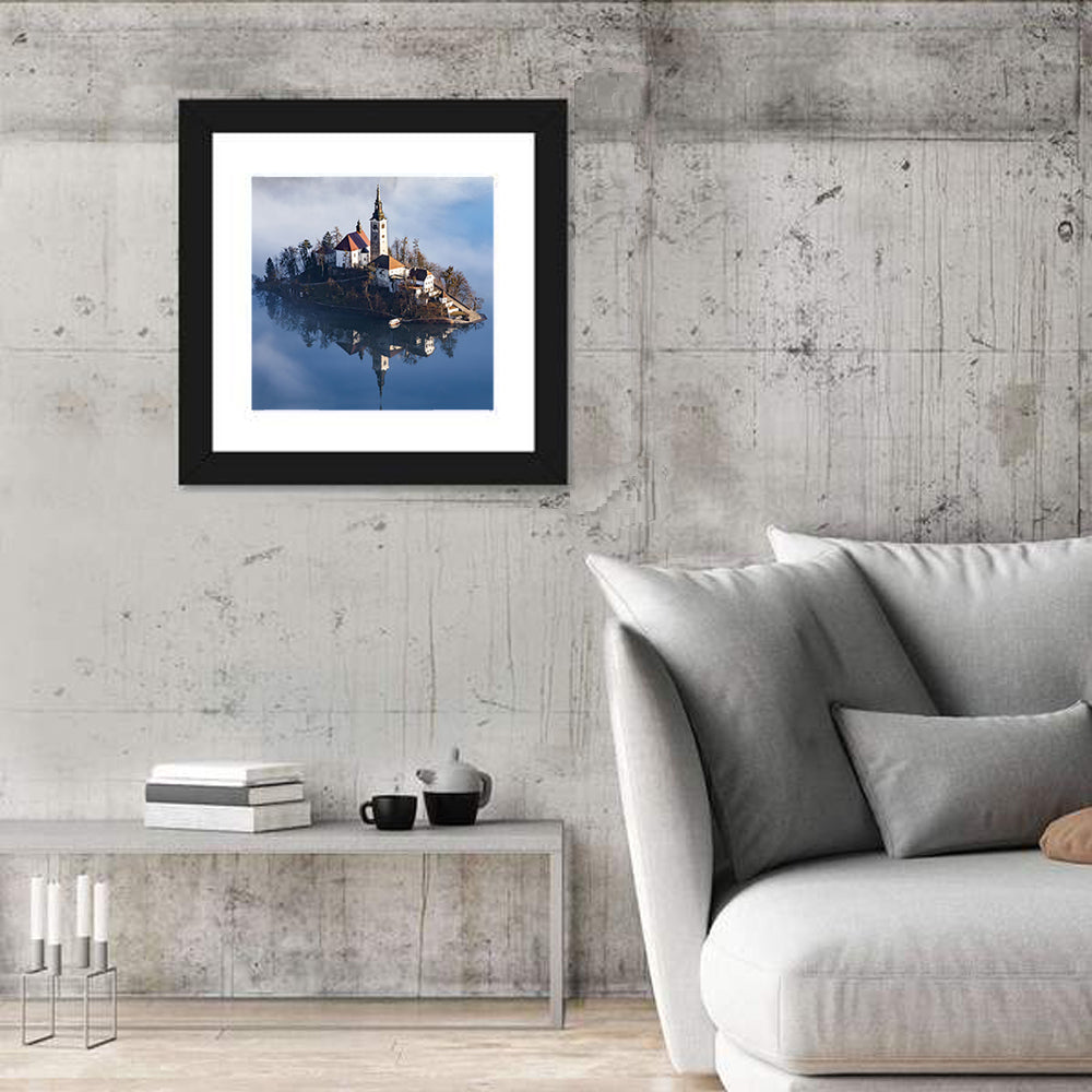 Bled Island Morning Fog Wall Art