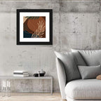 Brown Geometric Palm Leaf Wall Art