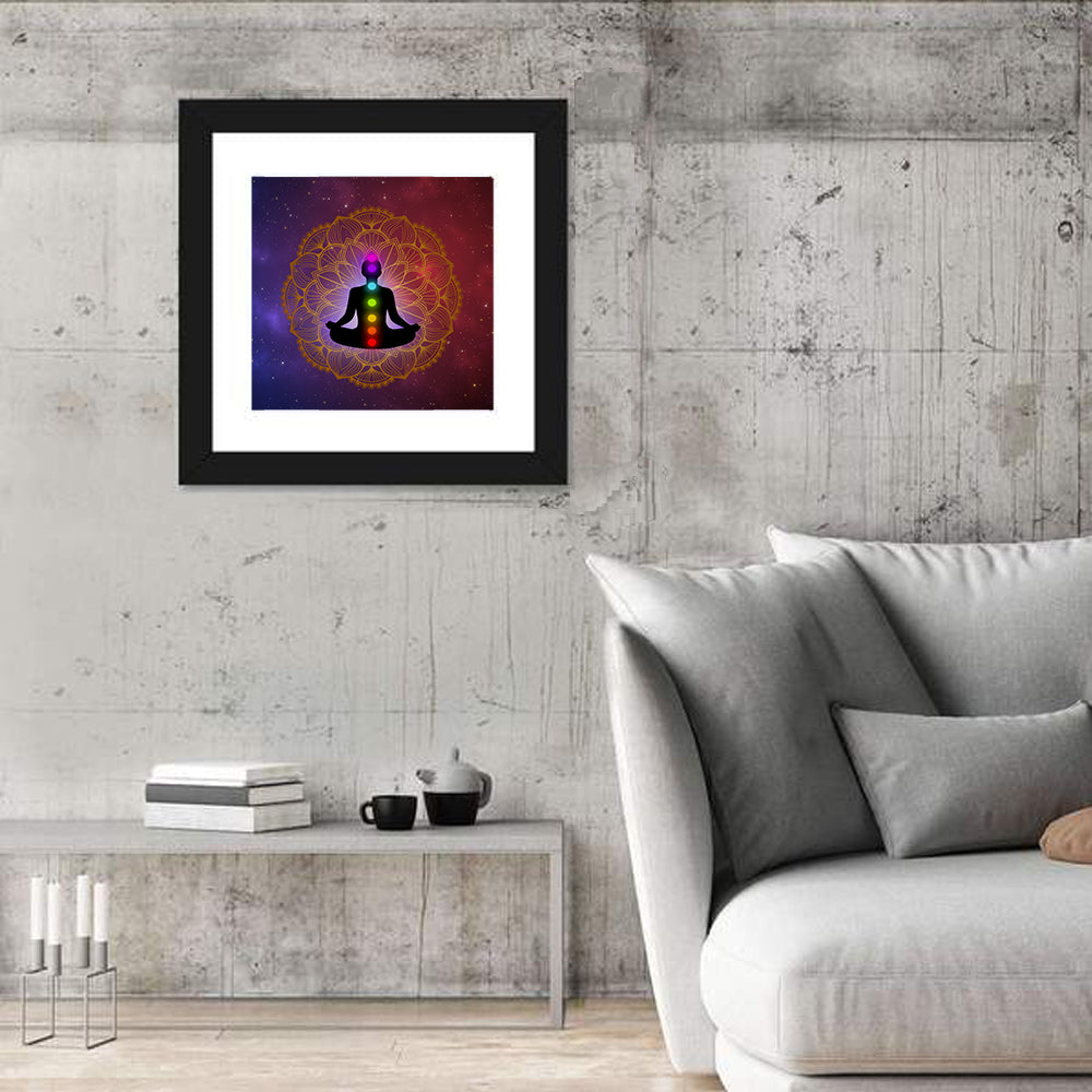 Meditation Man with Golden Mandala Wall Art