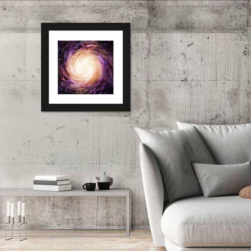 Spiral Galaxy with Golden Core Wall Art