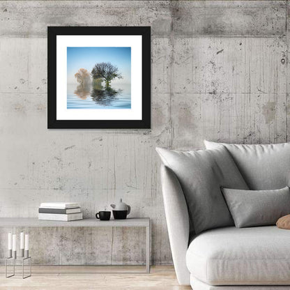 Misty Lake Reflection Wall Art