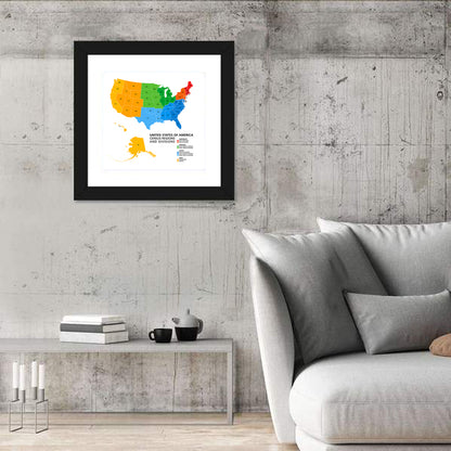 United States Political Map Wall Art