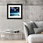 Earth and Moon Over Clouds Wall Art