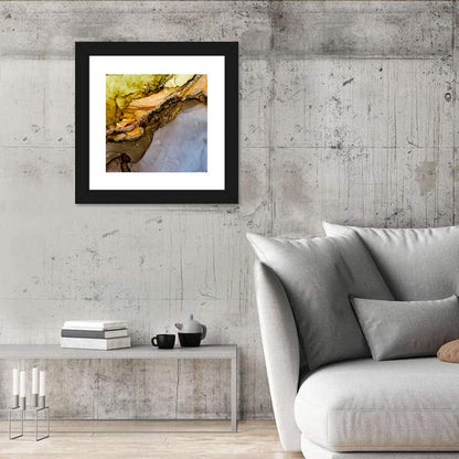Glittering Vein Alcohol Ink Abstract Wall Art