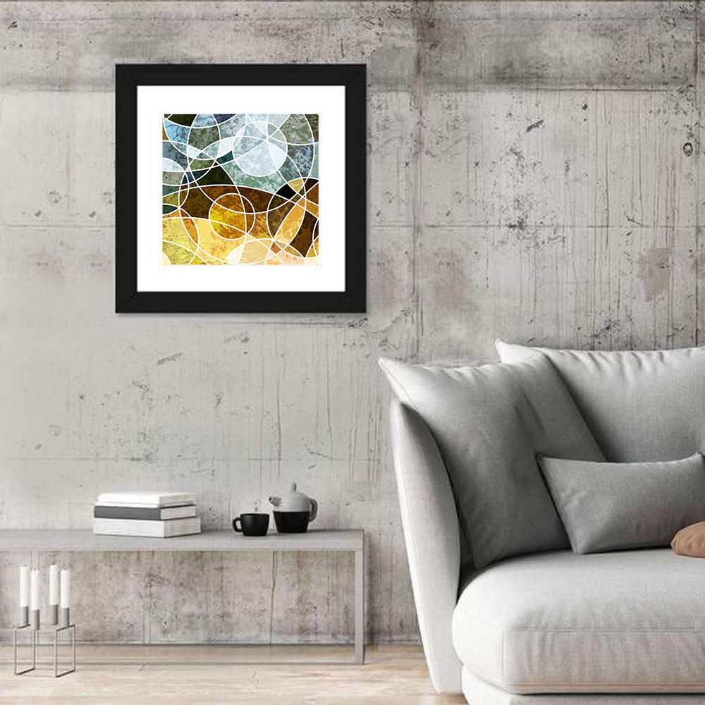 Weathered Geometric Mosaic Wall Art