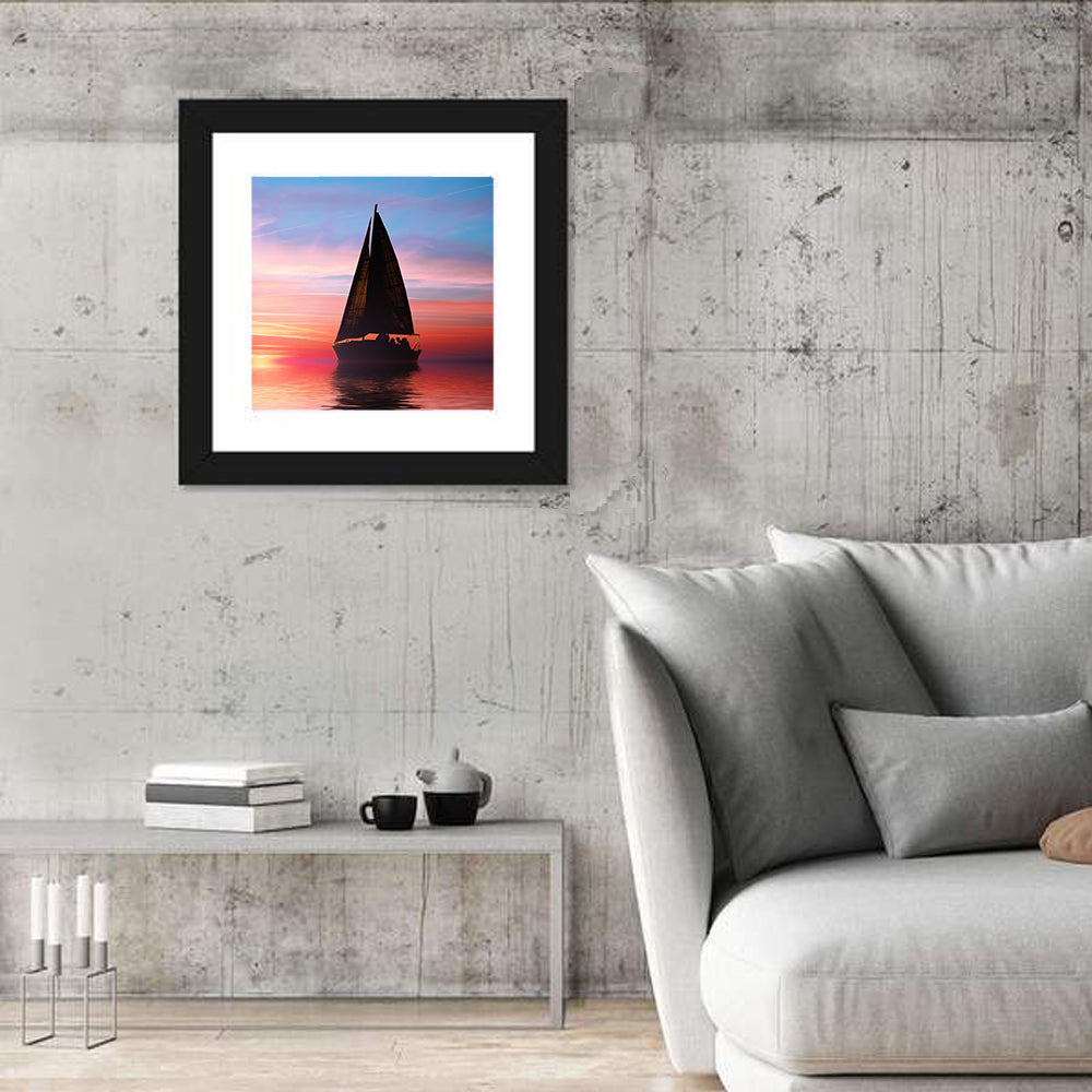 Sailboat at Sunset Wall Art