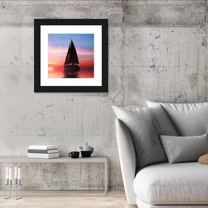 Sailing At Sunset On The Ocean Wall Art