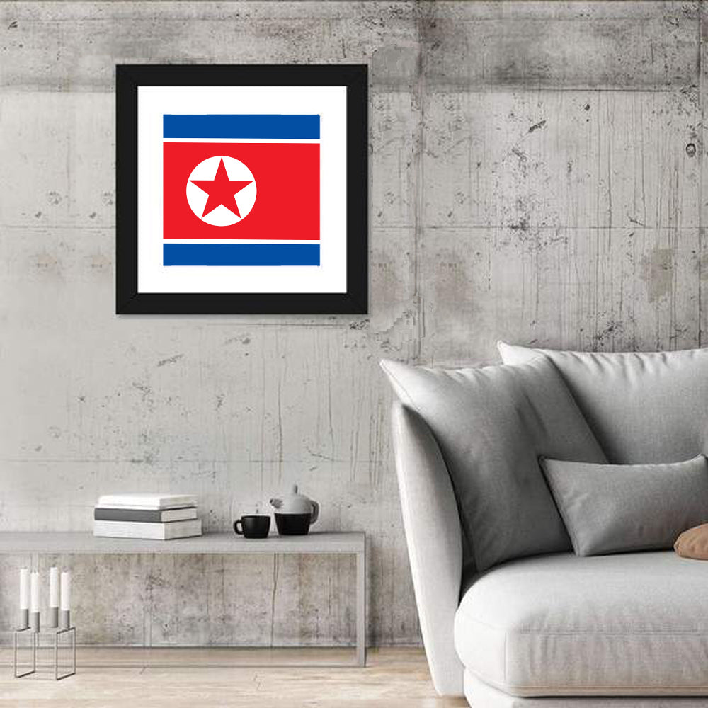 North Korean Flag Graphic Wall Art