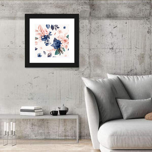 Peach Watercolor Roses Wall Art