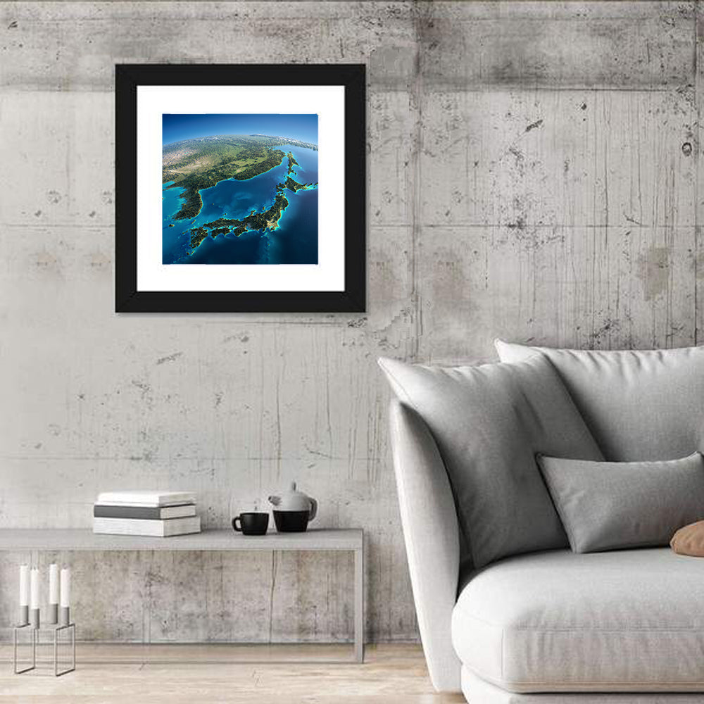 Japanese Archipelago Aerial View Wall Art