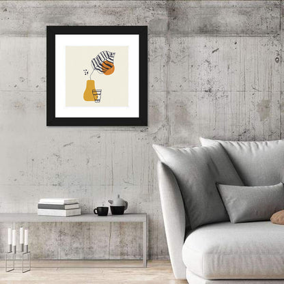 Striped Leaf Minimalist Botanical Wall Art