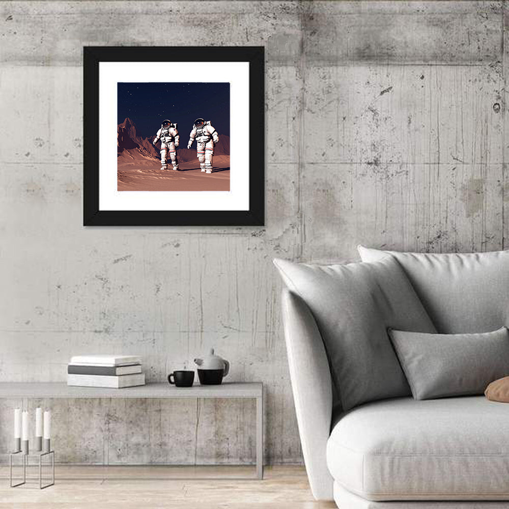 Two Astronauts on Desert Planet Wall Art