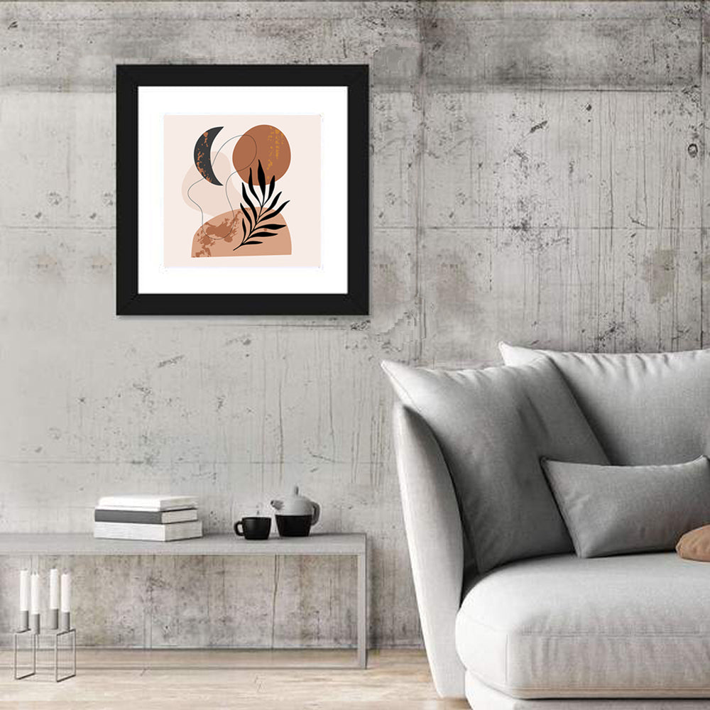 Crescent Moon Botanical Minimalist Wall Art