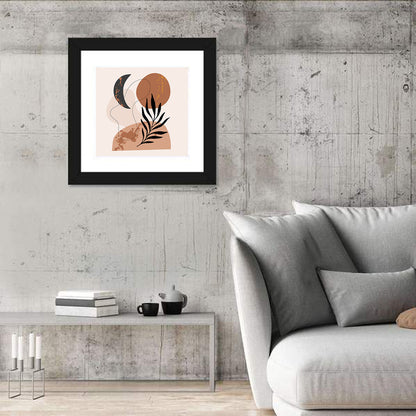 Crescent Moon Botanical Minimalist Wall Art