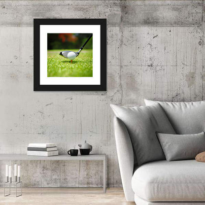 Golf Ball with Driver on Tee Wall Art