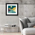 Moonlit Minimalist Mountain Wall Art