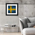 Distressed Sweden Flag Wall Art