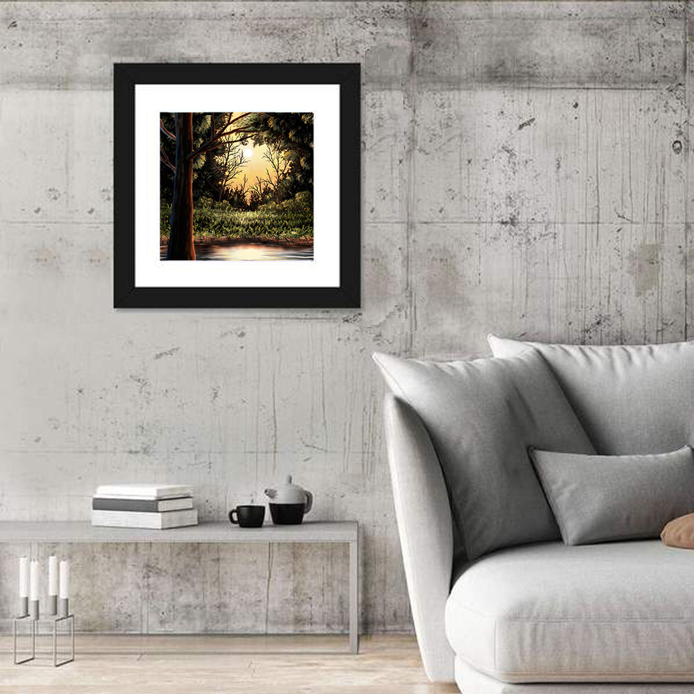 Golden Hour Lake in the Woods Wall Art