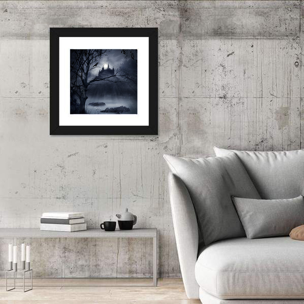 Moonlit Castle Over a Swamp Wall Art