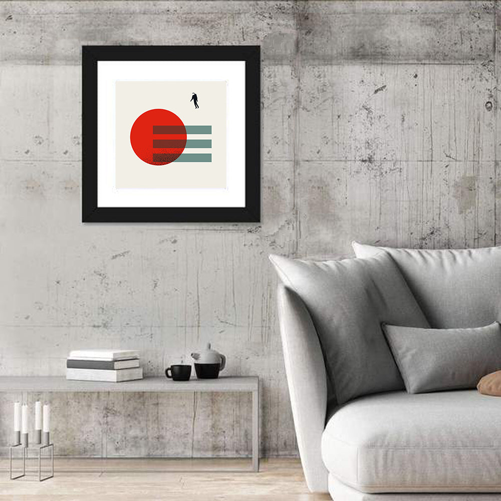 Minimalist Astronaut and Red Planet Wall Art