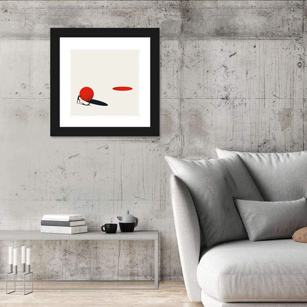 Man Pushing Sphere Wall Art
