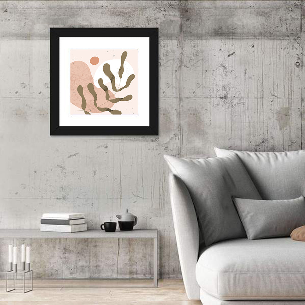 Asymmetrical Botanical Branch Wall Art in a room, square