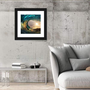 Ocean Surfing Wave Sunset Wall Art