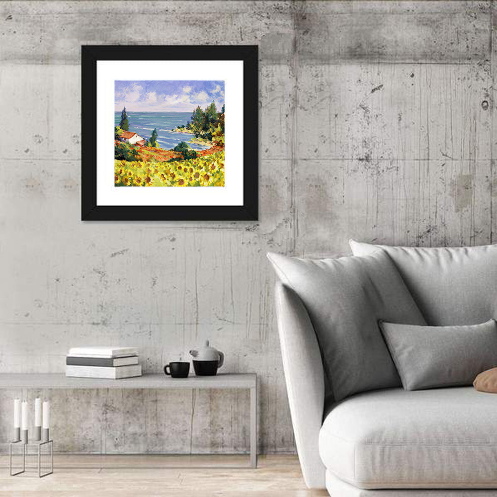 Sunflower Coastal Landscape Wall Art