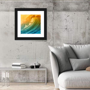 Big Ocean Wave With Sunset Wall Art