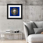 New Hampshire Flag with Ship Emblem Wall Art