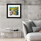 Arched Stone Bridge in Mountain River Wall Art
