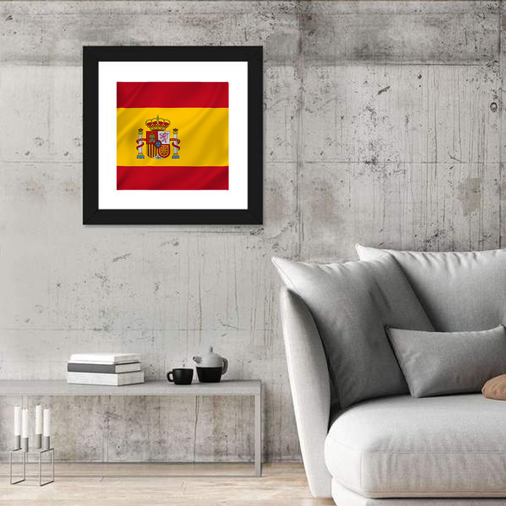Spanish Flag with Coat of Arms Wall Art