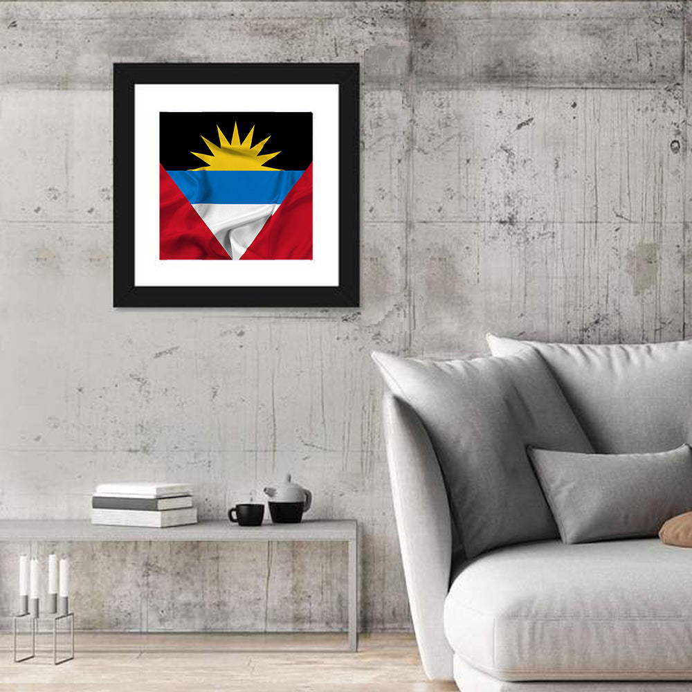 Waving Antigua and Barbuda Flag Wall Art