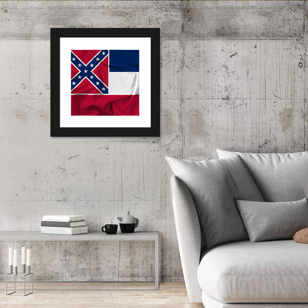 Mississippi State Flag Waving Wall Art