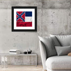 Mississippi State Flag Waving Wall Art