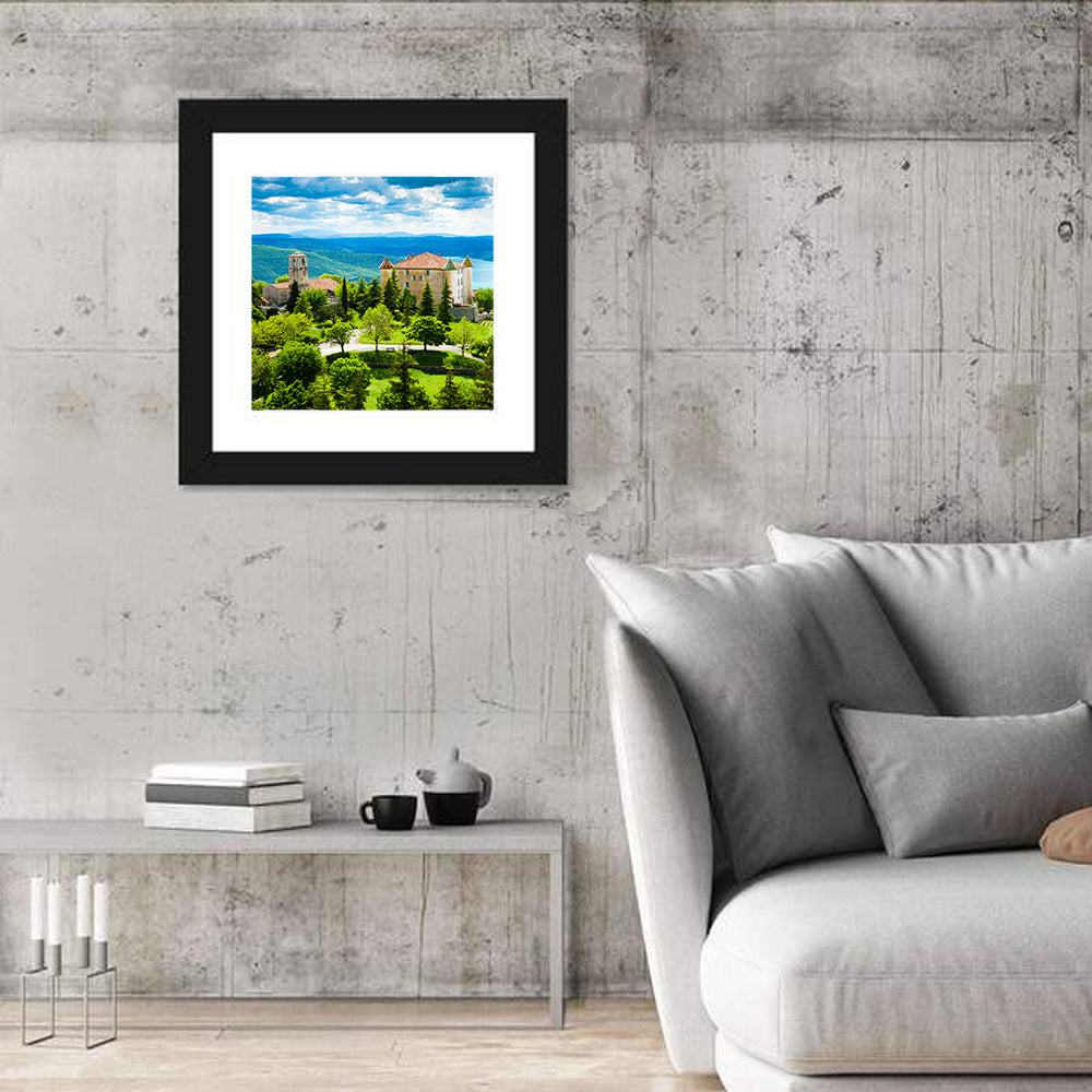 Château D'esparron and Village Church Wall Art