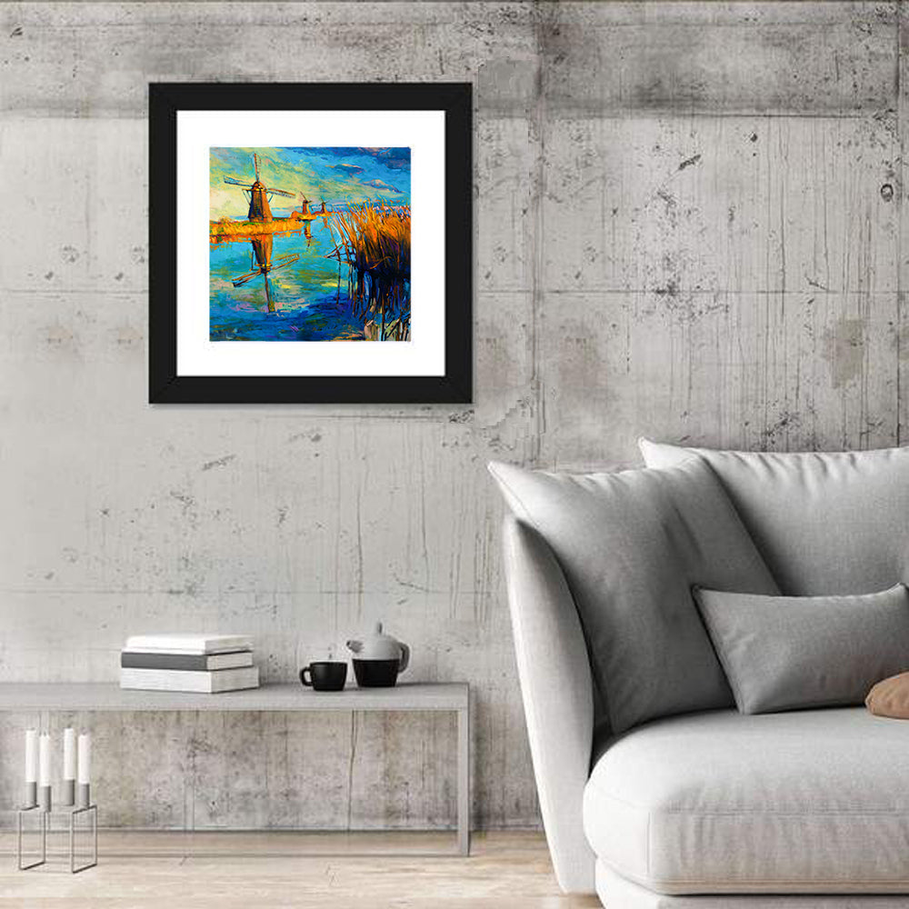 Windmills by the Lake Wall Art