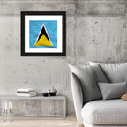 Saint Lucia Flag Geometric Design Wall Art