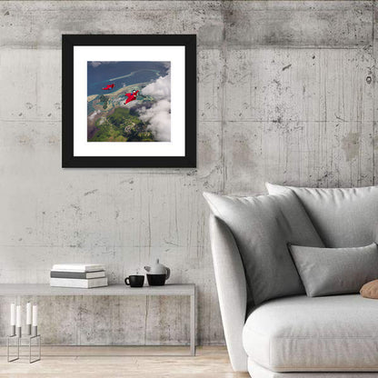 Wingsuit Duo Over Palau Coast Wall Art