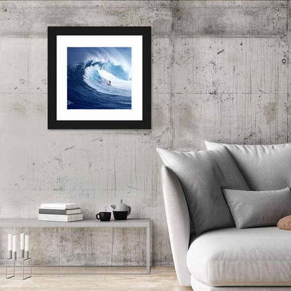 Surfer in Barrel Wave Wall Art