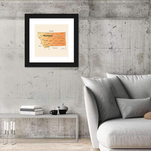 Montana Map Wall Art