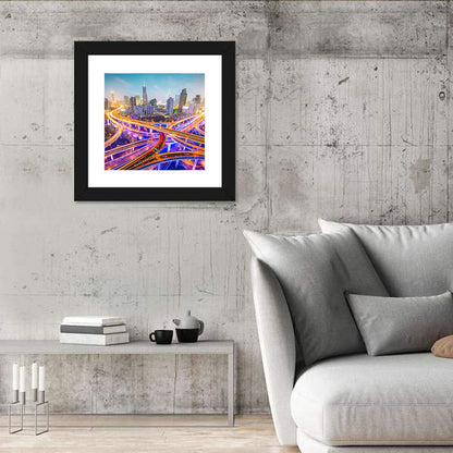 Shanghai Highway Skyline Wall Art