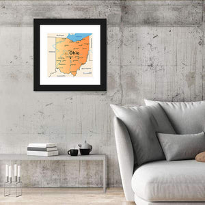 Ohio Map Wall Art