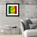 Mali Flag with Waving Fabric Texture Wall Art
