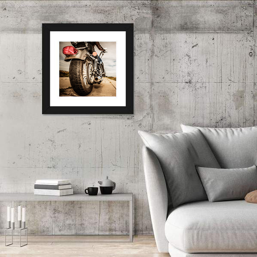 Low Angle Motorcycle Rear View Wall Art
