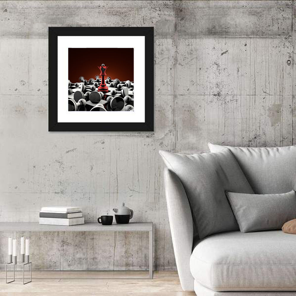Red Queen Chess Composition Wall Art