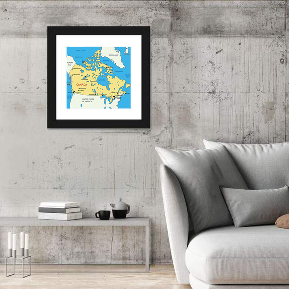 Minimalist Canada Map Wall Art